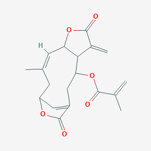 molecular formula C19H20O6 B1232851 [(9Z)-10-methyl-5-methylidene-6,14-dioxo-7,13-dioxatricyclo[10.2.1.04,8]pentadeca-1(15),9-dien-3-yl] 2-methylprop-2-enoate 