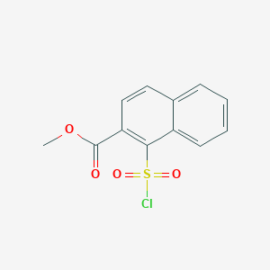 molecular formula C12H9ClO4S B12328661 Methyl 1-(chlorosulfonyl)-2-naphthoate 