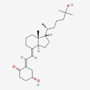 molecular formula C26H42O3 B1232867 (2E,4R)-2-[(2E)-2-[(1S,3aS,7aR)-1-[(2R)-6-hydroxy-6-methylheptan-2-yl]-7a-methyl-2,3,3a,5,6,7-hexahydro-1H-inden-4-ylidene]ethylidene]-4-hydroxycyclohexan-1-one CAS No. 85925-90-2