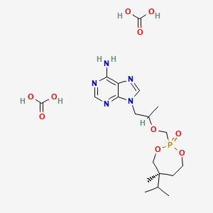 molecular formula C19H32N5O10P B12328708 carbonic acid;9-[2-[[(5S)-5-methyl-2-oxo-5-propan-2-yl-1,3,2lambda5-dioxaphosphepan-2-yl]methoxy]propyl]purin-6-amine 