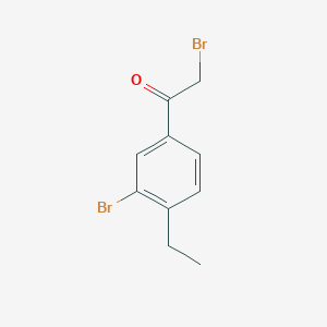 molecular formula C10H10Br2O B12328735 2-Bromo-1-(3-bromo-4-ethylphenyl)ethanone 