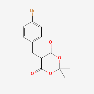 molecular formula C13H13BrO4 B12328751 5-(4-Bromobenzyl)-2,2-dimethyl-1,3-dioxane-4,6-dione CAS No. 198494-75-6