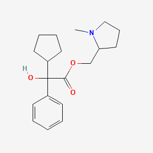 molecular formula C19H27NO3 B1232877 Pyrrolidylmethyl-N-methylcyclopentylphenyl glycolate CAS No. 42588-97-6