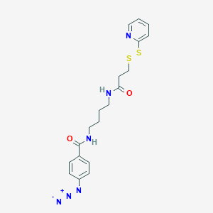 molecular formula C19H22N6O2S2 B123288 N-(4-(4-Azidobenzamido)butyl)-3-(2'-pyridyldithio)propionamide CAS No. 143706-33-6