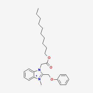 molecular formula C27H37N2O3+ B12328828 Decyl 2-[3-methyl-2-(phenoxymethyl)benzimidazol-3-ium-1-yl]ethanoate;chloride 