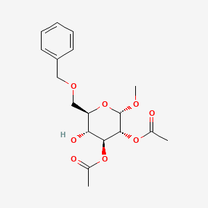molecular formula C18H24O8 B12328853 alpha-D-Glucopyranoside, methyl 6-O-(phenylmethyl)-, 2,3-diacetate 