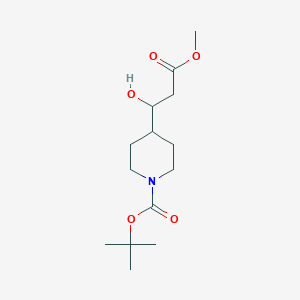 molecular formula C14H25NO5 B12328881 tert-Butyl 4-(1-hydroxy-3-methoxy-3-oxopropyl)piperidine-1-carboxylate 