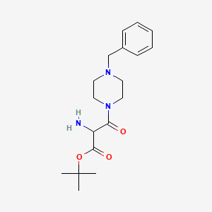 molecular formula C18H27N3O3 B12328918 Carbamic acid,N-[2-oxo-2-[4-(phenylmethyl)-1-piperazinyl]ethyl]-, 1,1-dimethylethyl ester 