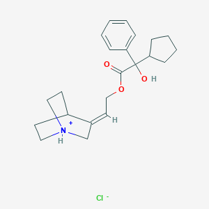 Mandelic acid, alpha-cyclopentyl-, 2-(3-quinuclidinylene)ethyl ester, hydrochloride
