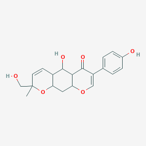 molecular formula C20H22O6 B12329022 5-hydroxy-2-(hydroxymethyl)-7-(4-hydroxyphenyl)-2-methyl-4a,5,5a,9a,10,10a-hexahydropyrano[3,2-g]chromen-6-one 