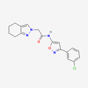 molecular formula C18H17ClN4O2 B1232906 N-[3-(3-chlorophenyl)-5-isoxazolyl]-2-(4,5,6,7-tetrahydroindazol-2-yl)acetamide 