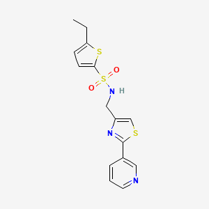 molecular formula C15H15N3O2S3 B1232907 5-ethyl-N-[[2-(3-pyridinyl)-4-thiazolyl]methyl]-2-thiophenesulfonamide 