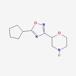 molecular formula C11H17N3O2 B12329074 2-(5-Cyclopentyl-1,2,4-oxadiazol-3-yl)morpholine 