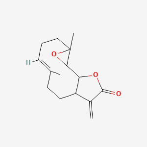 molecular formula C15H20O3 B1232910 4,5-alpha-Epoxy-6-beta-hydroxygermacra-1(10),11(13)-dien-12-oic acid gamma-lactone 