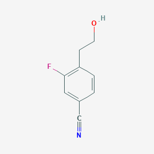 molecular formula C9H8FNO B12329271 Benzonitrile, 3-fluoro-4-(2-hydroxyethyl)- CAS No. 193290-21-0