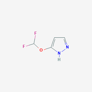molecular formula C4H4F2N2O B12329278 3-(Difluoromethoxy)-1H-pyrazole 
