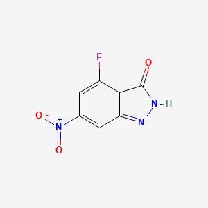 molecular formula C7H4FN3O3 B12329302 4-Fluoro-3-hydroxy-6-nitroindazole 