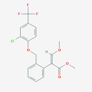 molecular formula C19H16ClF3O4 B12329426 Benzeneacetic acid, 2-[[2-chloro-4-(trifluoromethyl)phenoxy]methyl]-alpha-(methoxymethylene)-, methyl ester 