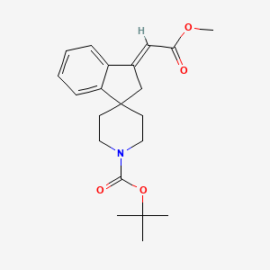 molecular formula C21H27NO4 B12329430 Tert-butyl 3-(2-methoxy-2-oxoethylidene)-2,3-dihydrospiro[indene-1,4'-piperidine]-1'-carboxylate 
