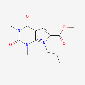 molecular formula C13H18N3O4+ B12329535 methyl 1,3-dimethyl-2,4-dioxo-7-propyl-4aH-pyrrolo[2,3-d]pyrimidin-7-ium-6-carboxylate 