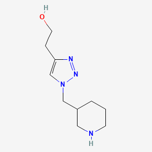molecular formula C10H18N4O B12329569 2-[1-(Piperidin-3-ylmethyl)triazol-4-yl]ethanol 