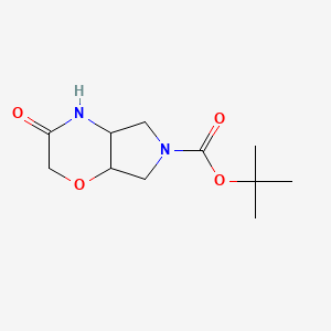 molecular formula C11H18N2O4 B12329699 tert-Butyl 3-oxo-octahydropyrrolo[3,4-b]morpholine-6-carboxylate 