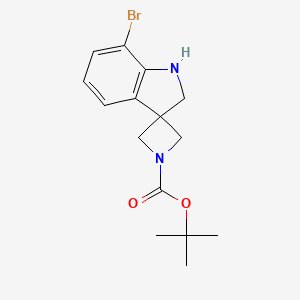 molecular formula C15H19BrN2O2 B12329763 tert-Butyl 7'-bromo-1',2'-dihydrospiro[azetidine-3,3'-indole]-1-carboxylate 