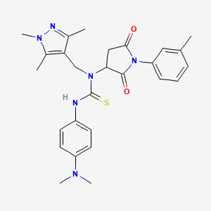 3-[4-(Dimethylamino)phenyl]-1-[1-(3-methylphenyl)-2,5-dioxo-3-pyrrolidinyl]-1-[(1,3,5-trimethyl-4-pyrazolyl)methyl]thiourea