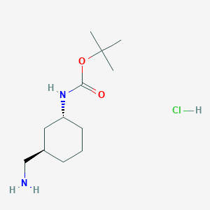 molecular formula C12H25ClN2O2 B12329815 tert-Butyl ((1R,3R)-rel-3-(aminomethyl)cyclohexyl)carbamate 