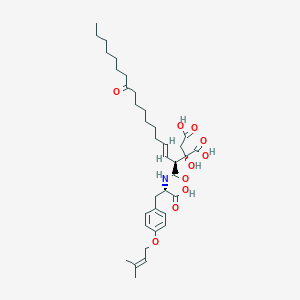 (S)-2-((E)-(S)-1-{(S)-1-Carboxy-2-[4-(3-methyl-but-2-enyloxy)-phenyl]-ethylcarbamoyl}-10-oxo-heptadec-2-enyl)-2-hydroxy-succinic acid