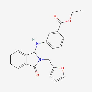 3-[[2-(2-furanylmethyl)-3-oxo-1H-isoindol-1-yl]amino]benzoic acid ethyl ester