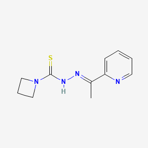 molecular formula C11H14N4S B1232997 1-Azetidinethiocarboxylic acid, (1-(2-pyridyl)ethylidene)hydrazide CAS No. 71555-25-4