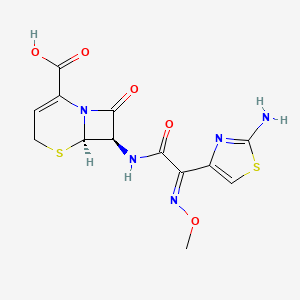 7-[2-(2-Amino-thiazol-4-yl)-2-methoxyimino-acetylamino]-8-oxo-5-thia-1-aza-bicyclo[4.2.0]oct-2-ene-2-carboxylic acid