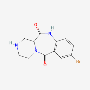 molecular formula C12H12BrN3O2 B12330044 7-bromo-1,3,4,11a-tetrahydro-2H10H-2,4a,10-triazadibenzo[a,d]cycloheptene-5,11-dione 