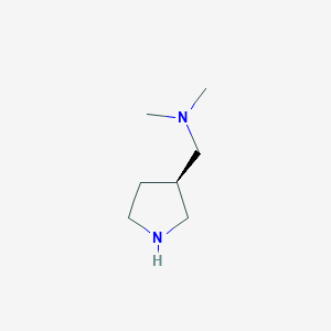 molecular formula C7H16N2 B12330076 (R)-N,N-Dimethyl-1-(pyrrolidin-3-yl)methanamine 