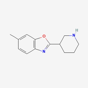molecular formula C13H16N2O B12330097 6-Methyl-2-(piperidin-3-yl)benzo[d]oxazole CAS No. 1119449-44-3