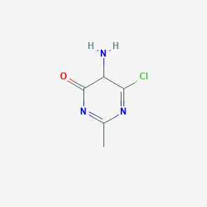 molecular formula C5H6ClN3O B12330125 5-amino-6-chloro-2-methyl-5H-pyrimidin-4-one 