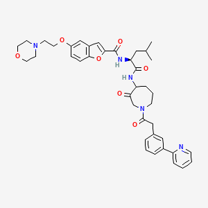 N-[(2S)-4-methyl-1-oxo-1-[[3-oxo-1-[2-(3-pyridin-2-ylphenyl)acetyl]azepan-4-yl]amino]pentan-2-yl]-5-(2-morpholin-4-ylethoxy)-1-benzofuran-2-carboxamide