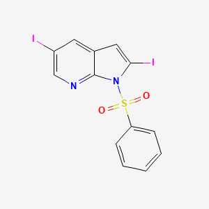molecular formula C13H8I2N2O2S B12330234 1-(Phenylsulfonyl)-2,5-diiodo-7-azaindole 