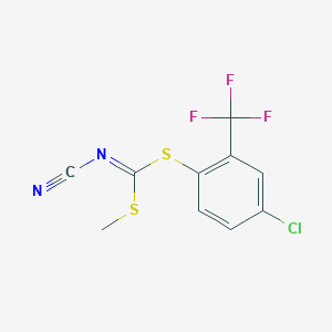 molecular formula C10H6ClF3N2S2 B123303 [[4-Chloro-2-(trifluoromethyl)phenyl]sulfanyl-methylsulfanylmethylidene]cyanamide CAS No. 152382-23-5