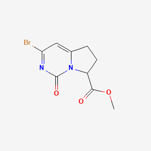 molecular formula C9H9BrN2O3 B12330318 Methyl 3-bromo-1-oxo-1,5,6,7-tetrahydropyrrolo[1,2-c]pyrimidine-7-carboxylate 
