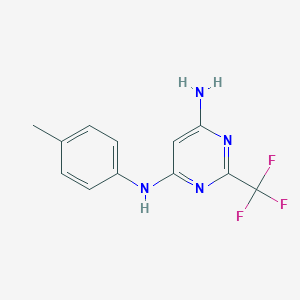 molecular formula C12H11F3N4 B12330325 N4-(p-tolyl)-2-(trifluoromethyl)pyrimidine-4,6-diamine 