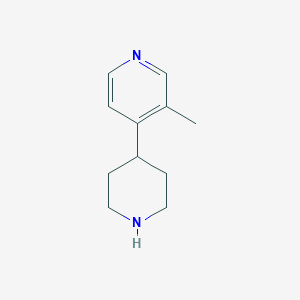 molecular formula C11H16N2 B12330352 3-Methyl-4-(piperidin-4-yl)pyridine 