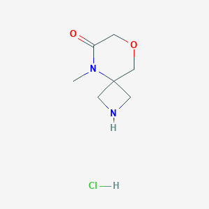 molecular formula C7H13ClN2O2 B12330370 5-Methyl-8-oxa-2,5-diaza-spiro[3.5]nonan-6-one; hydrochloride 