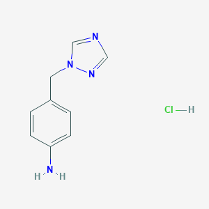 molecular formula C9H11ClN4 B123304 4-(1H-1,2,4-Triazol-1-ylmethyl)benzenamine hydrochloride CAS No. 144235-64-3