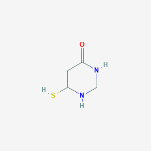 molecular formula C4H8N2OS B12330485 6-Sulfanyl-1,3-diazinan-4-one 