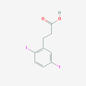 molecular formula C9H8I2O2 B12330493 Benzenepropanoic acid, 2,5-diiodo- 