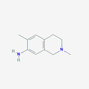 molecular formula C11H16N2 B12330499 1,2,3,4-tetrahydro-2,6-dimethyl-7-Isoquinolinamine 