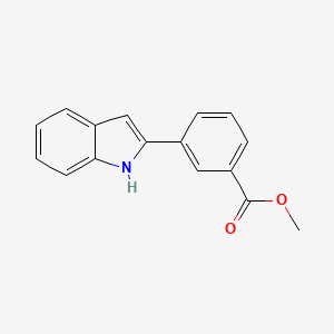 molecular formula C16H13NO2 B12330526 methyl 3-(1H-indol-2-yl)benzoate 