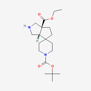 molecular formula C19H32N2O4 B12330544 Cis-1-Tert-Butyl 6A-Ethyl Hexahydro-1H-Spiro[Cyclopenta[C]Pyrrole-4,4-Piperidine]-1,6A-Dicarboxylate 